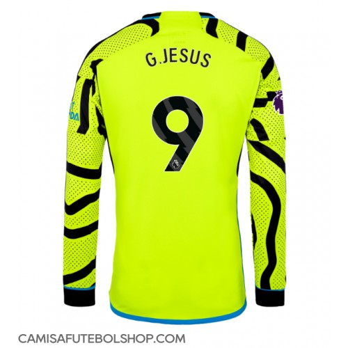 Camisa de time de futebol Arsenal Gabriel Jesus #9 Replicas 2º Equipamento 2023-24 Manga Comprida